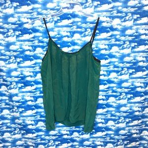 Silence and Noise 100% Silk Emerald Tank